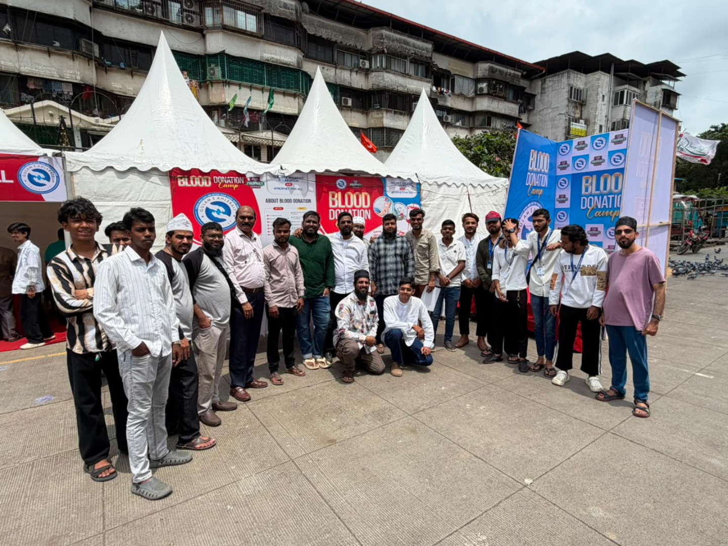 Foundation team at a blood donation camp
